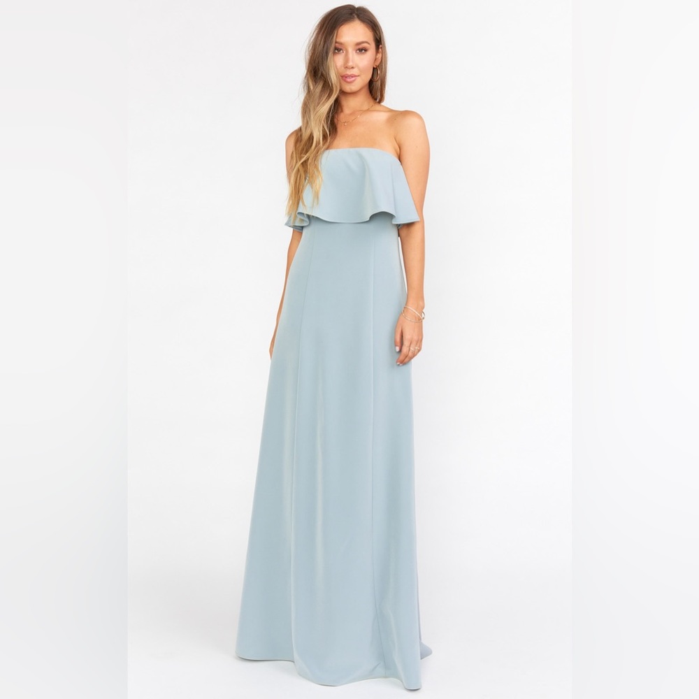 Convertible Strapless Silvery Sage Gown